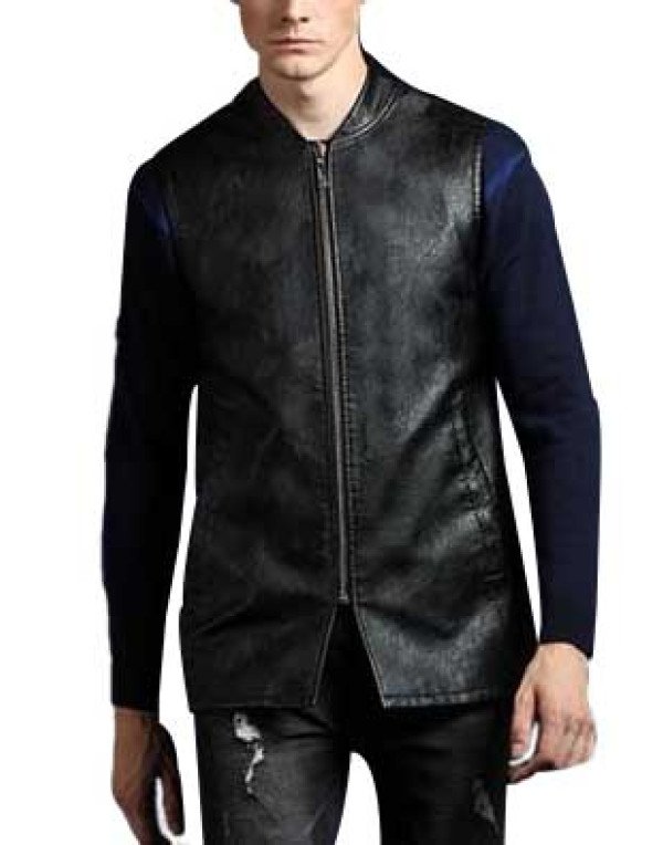 Genuine Sheep Leather Formal Waistcoat in Black Fo...